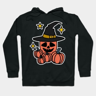 Spooky Halloween Pumpkin in a Witches Hat Hoodie